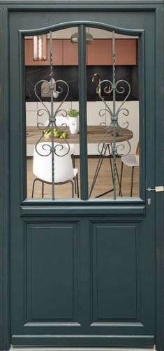 Porte entrée bois vitrée - porte,
