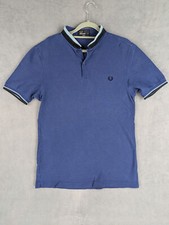 Polo Slim Fred Perry M Bleu Coton Piqué Ajusté Logo Brodé Manches Courtes