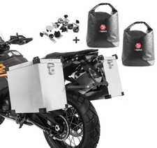 Valises latérales moto aluminium Namib 2x35l + sacs interieurs + kit montage