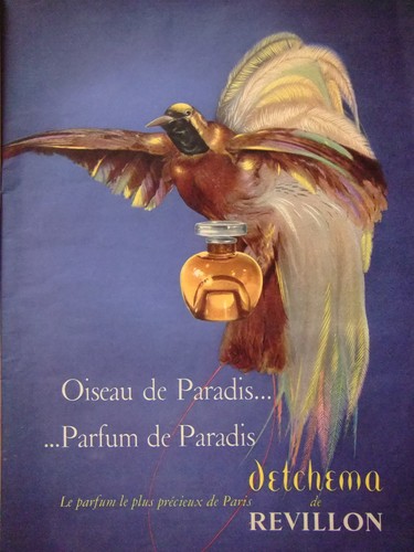 Publicité 1956 parfum oiseau - publicitÉ,