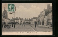 Old postcard Neuville-aux-Bois, la Place, south side 1911 