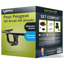 Attelage pour Peugeot 207 Break SW 07- col de cygne + Faisceau u. 7 broches TOP