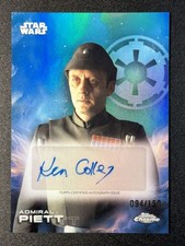 2025 Topps Chrome Star Wars Admiral Piett Auto Kenneth Colley Blue SP /150 W20
