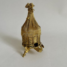 Beehive Empire Style Cellar Scent Perfume Bottle Napoleon III Gilded Bronze