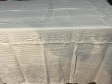 No. 68 / SUPERB ANTIQUE DAMASK TABLECLOTH / 175 X 175 cm WEDDING BANQUET RECEPTION
