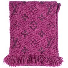 Louis Vuitton Echarpe Logomania Wool Silk Scarf Purple