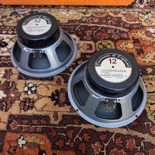 2x Vintage 1966 1967 Goodmans Black Label 12″ Speakers Marshall Pinstripe *1960s