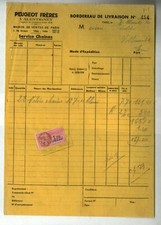 VALENTIGNEY (25) FACTORY CYCLES VELOS / service CHAINS "PEUGEOT" delivery in 1940