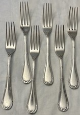 6 FOURCHETTES A ENTREMET  EN METAL ARGENTE CHRISTOFLE  RUBANS 17 CM