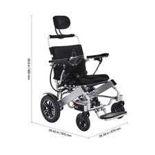 Fauteuil Roulant Électrique Dossier Réglable Pliable 136 Kg 21 Km 533,4 Mm