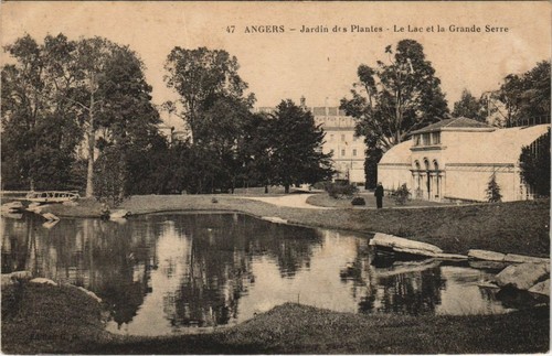 Old postcard angers jardin des - old,