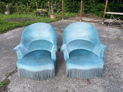 Fauteuils bas bleu azure - fauteuils,