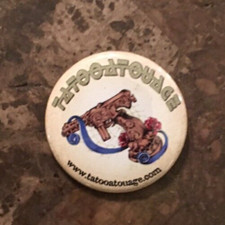 *Vintage 1 7/8'' Pinback Button - Tattoo - Tatouage - Tatooatouage.com