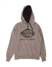 EASTPAK Mens Graphic Hoodie Jumper Medium Grey Cotton AA04