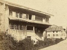 SWITZERLAND Chalet near Arth c1865 Photo Stereo Vintage Albumin 