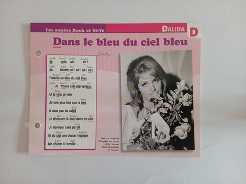 Carte fiche dalida - fiche,