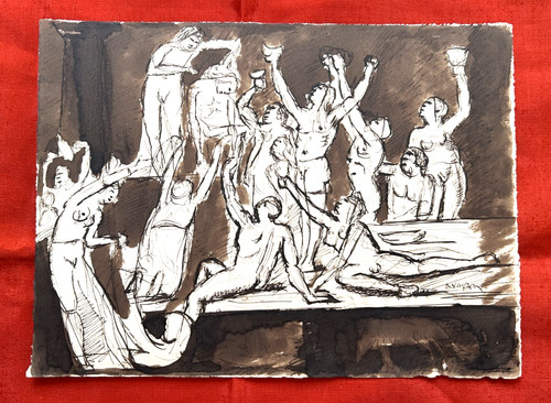 Dessin original drawing encre - original,