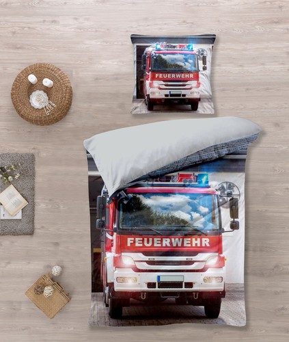 Linge lit pompier voiture - lit,
