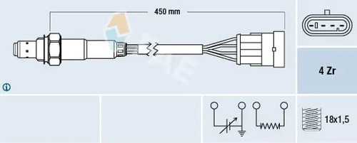 Sonde lambda 77159 fae - fae, pour