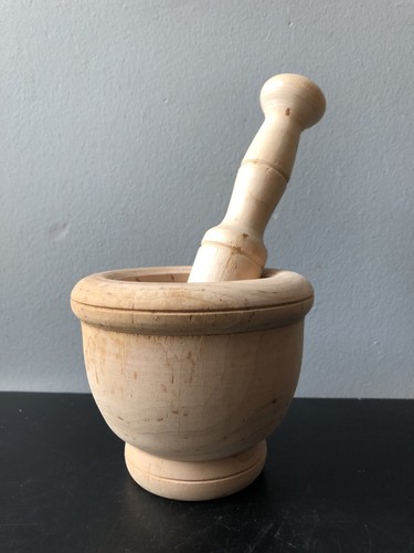 Mortier pilon cuisine bois - mortier,