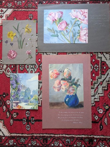Lot aquarelles anciennes - lot, 4
