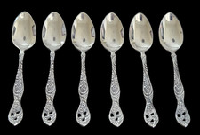 Gero Zilmeta Set Of 6 Demitasse Spoons Floral Scroll Stainless Steel 3 1/2"