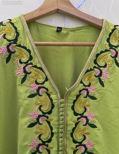 Caftan marocain vert - caftan,
