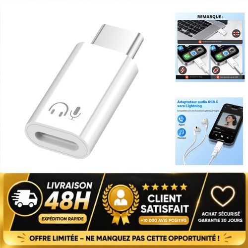 Adaptateur audio lightning - adaptateur,