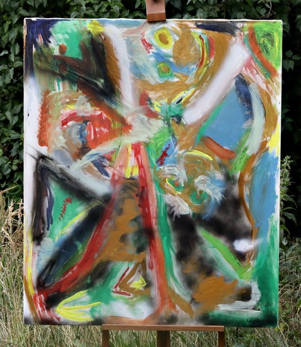 Grand tableau abstrait - tableau,