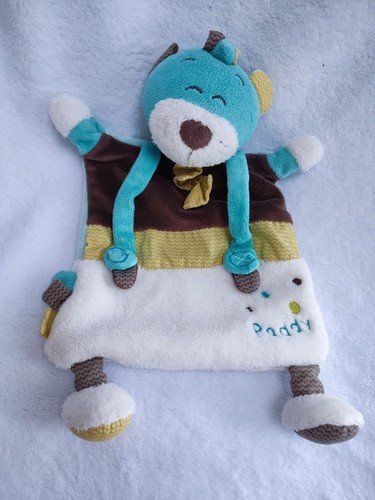Doudou plat ours paddy bleu - plat,