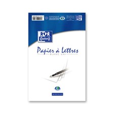 Papier à lettres - A5 - Blanc - 50 feuilles - Courrier - Ecriture - Oxford