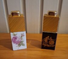 TWO ANTIQUE STEP PARIS EMPTY PERFUME BOTTLES BAG LIMOGES COLLECTION