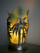 Tropical lamp decor bamboo tin plastic decoration vintage XX°s old