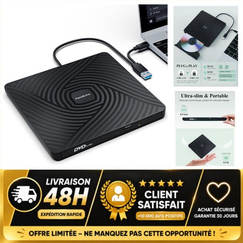Lecteur dvd externe usb - lecteur,