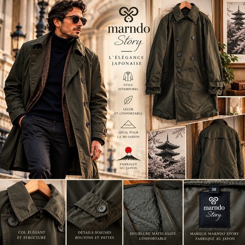 Mondaca trench long homme - trench, 36
