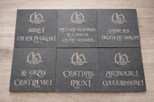Lot sous verres ardoise - lot, sous-verres