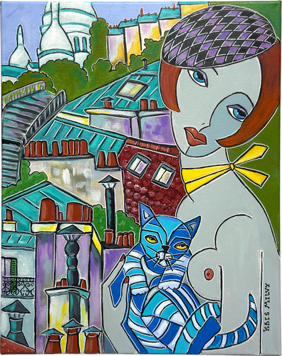 Tableau fille la butte - la,