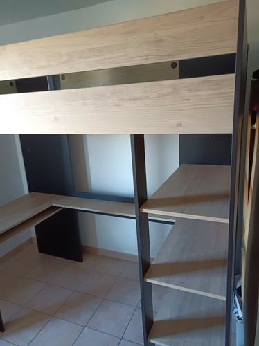 Lit mezzanine avec bureau - lit,