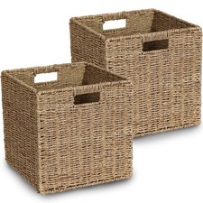 Panier de Rangement, Lot de 2 Panier détagère Kallax, Panier Tressé Pliable e...