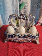 SUPERBE PORTE OEUF FAIENCE DE DESVRES FROMAINTREAUX