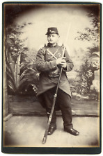 Soldier and His Bayonet, 1885 Vintage Silver Print Tirag