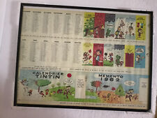 Calendrier Tintin Memento 1962