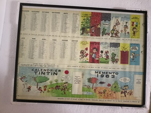 Calendrier tintin memento - tintin, 1962