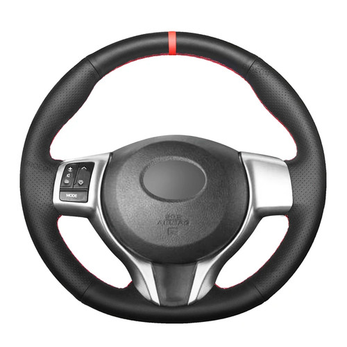 Black leather steering - black, pu