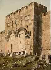 Jerusalem. La Porte Dorée, exterior.   Original Photochrome d&#039;era, Vint
