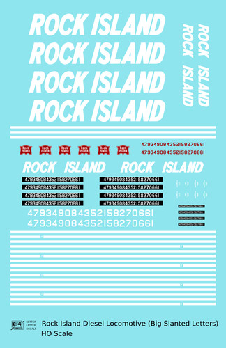 K4 HO Scale Decals Rock Island