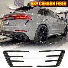 For Audi RS Q8 RSQ8 2021-24 DRY CARBON Rear Bumper Canards Splitter Fins Trim