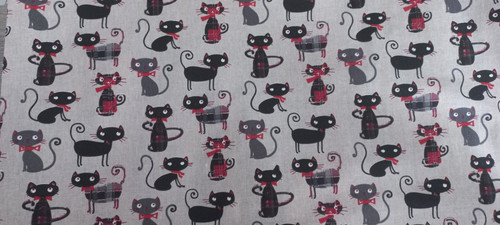 Coupon tissu motifs chats - , fond