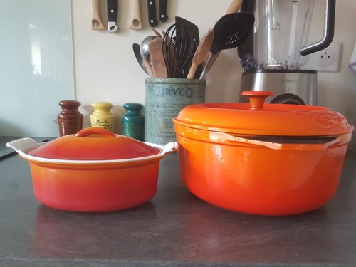 Lot cocotte fonte - , émaillée