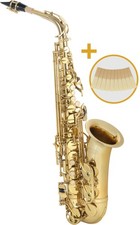 Saxophone Alto en Laiton Laque Saxo Instrument a Vent Set Coffre 10pc 2,5 Anches